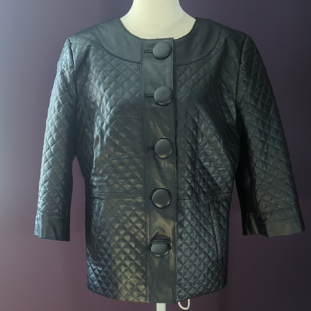 Black Quilted Leather Women's Jacket